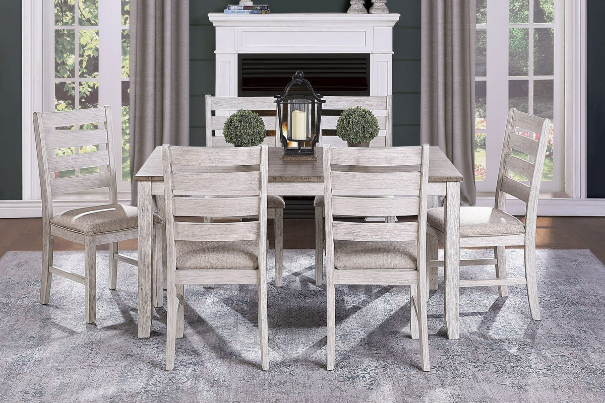 6-Person Rectangular Wood Dining Table with Chairs