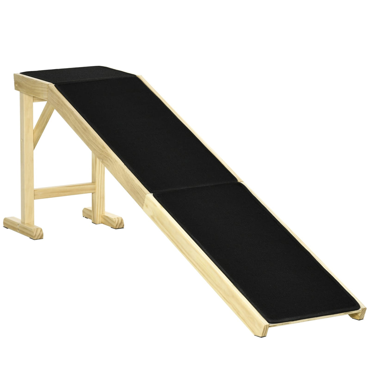 Natural Wood Dog Ramp for Bed - 74" Long