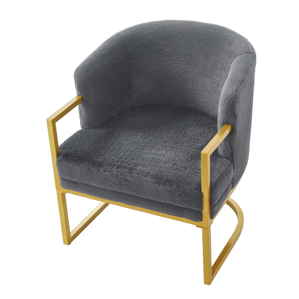 Grey Polyester Accent Chair - 27.5" Modern Armchair