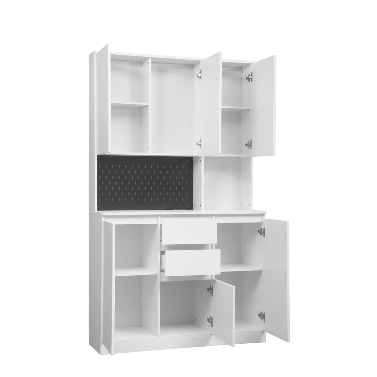 74" Kitchen Pantry Cabinet - White Particle Board Buffet Server
