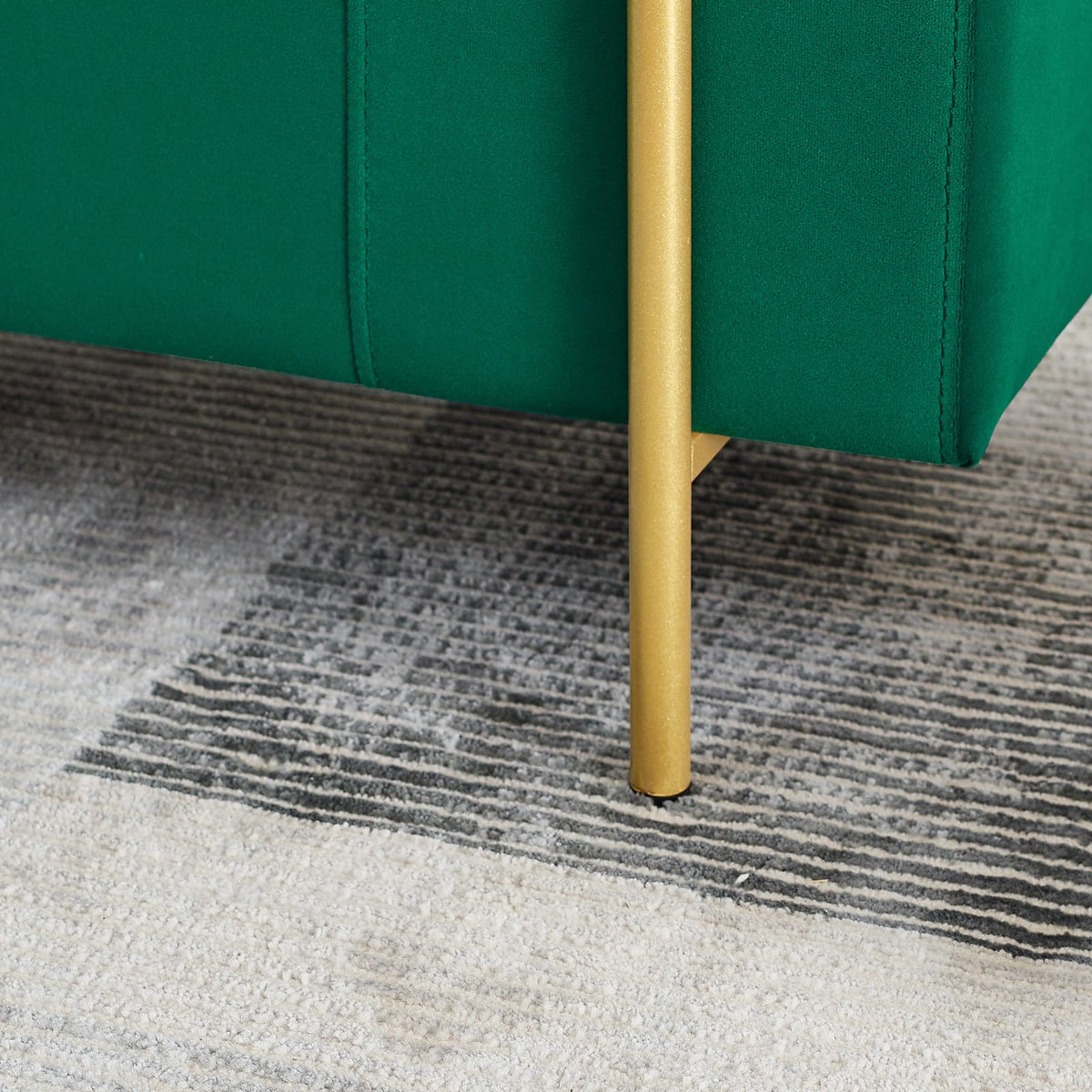 Elegant Green Velvet Storage Bench - Hallway, Living Room, Bedroom