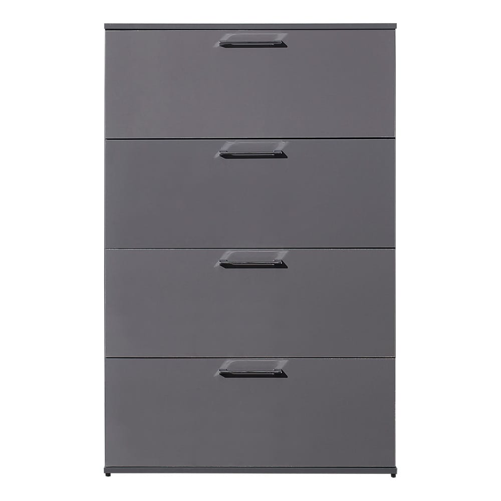 Dark Gray Solid Wood 4-Drawer Dresser - Jumbo Size