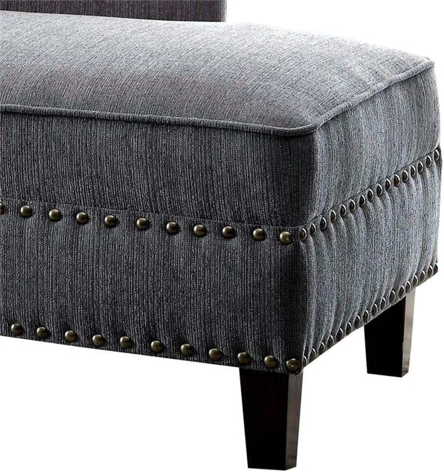 Gray Fabric Accent Chair - Mid-Century Modern Style