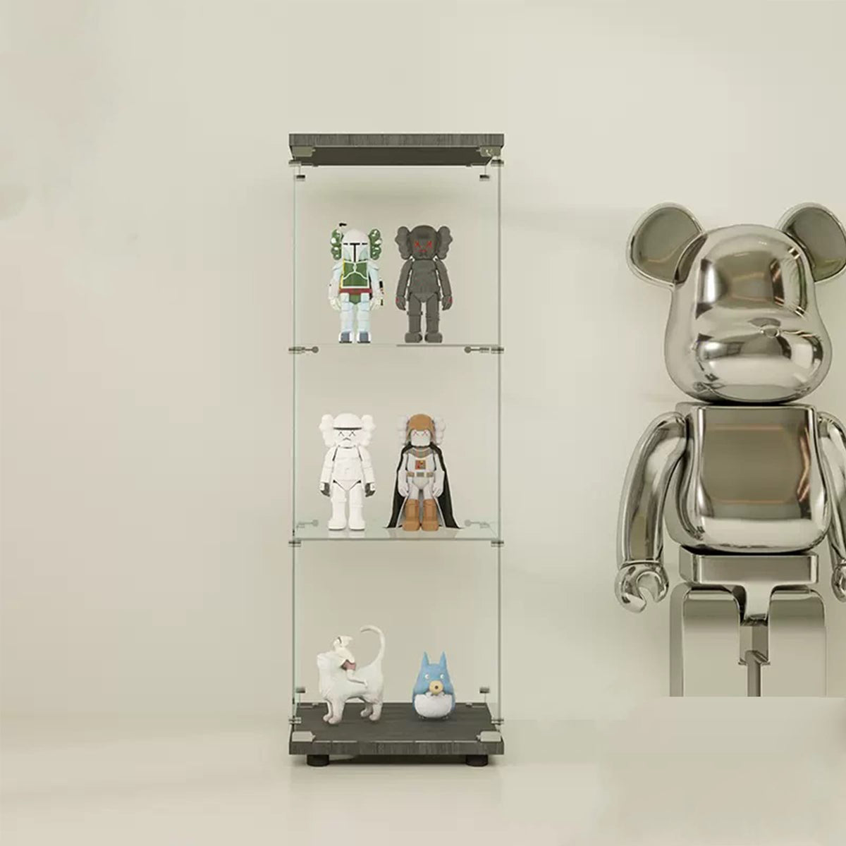 Black Glass Cabinet - Display Storage Unit