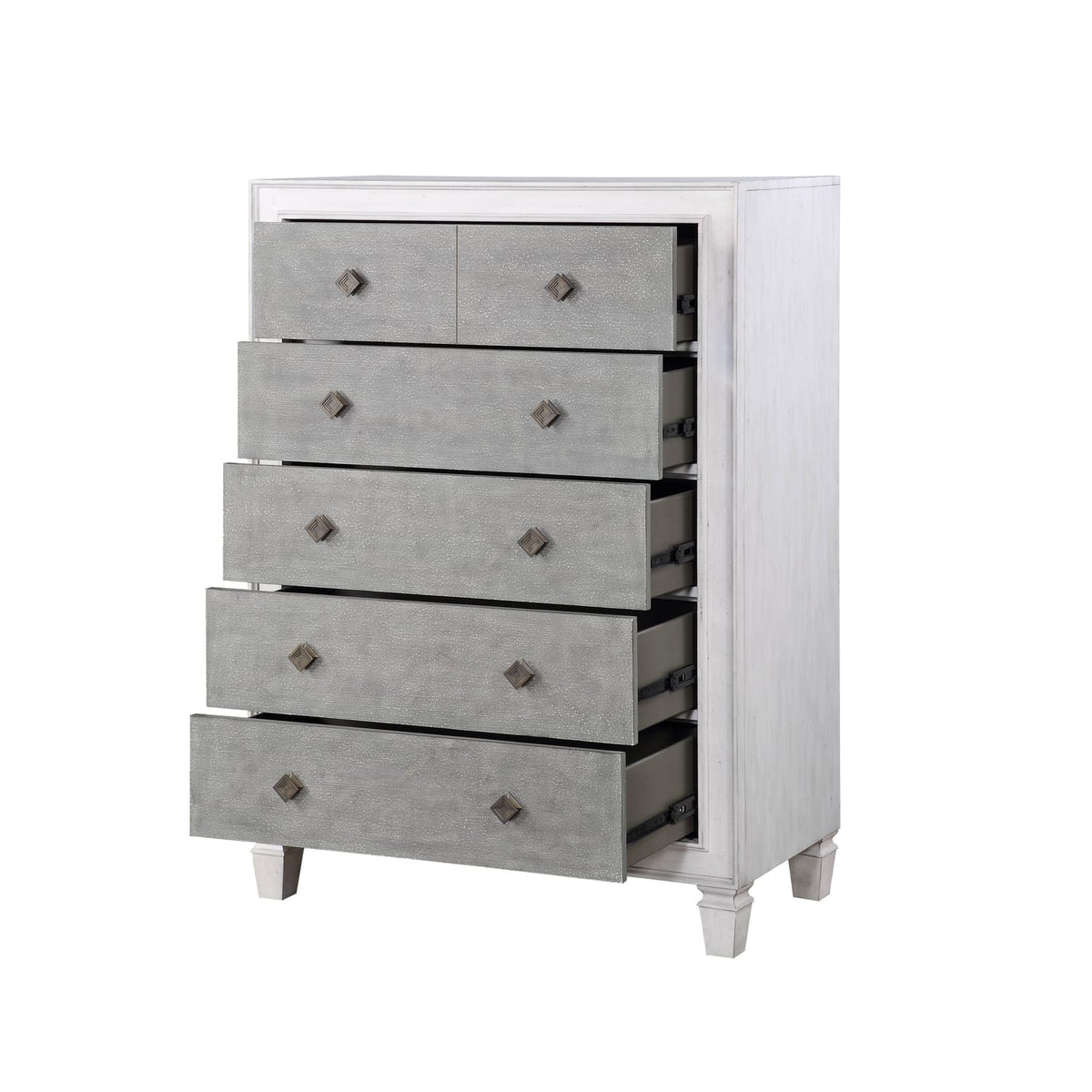 White Synthetic Wood Dresser - 19 x 40 x 56 Inches