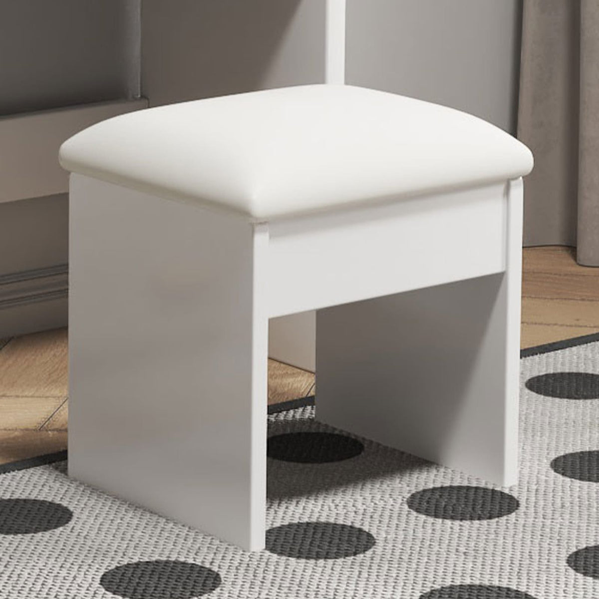 White Makeup Vanity Desk with Mirror & Lights - Storage Included for Bedroom