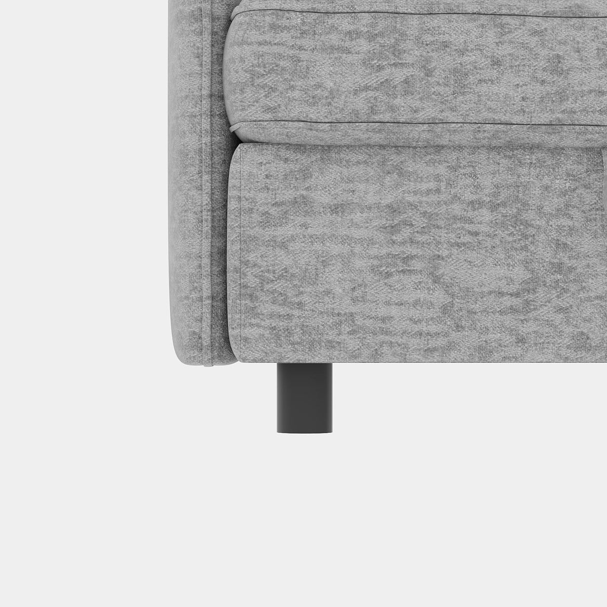 2 Seat Grey Chenille Sectional Sofa with Storage for Living Room