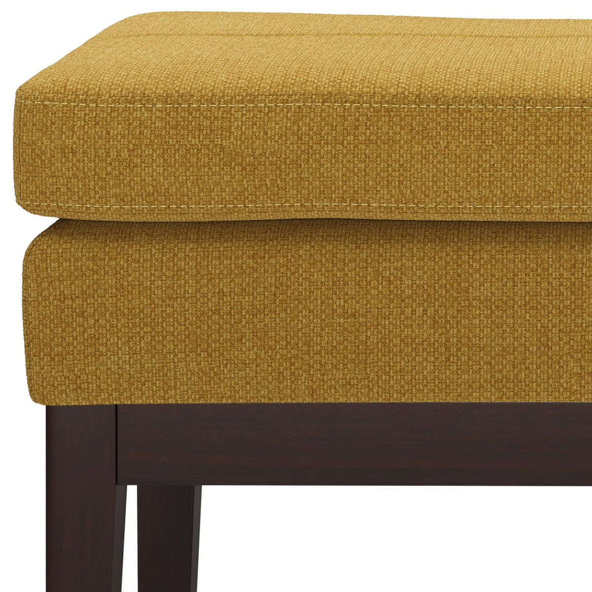 Light Brown Fabric Ottoman - Bedroom Bench