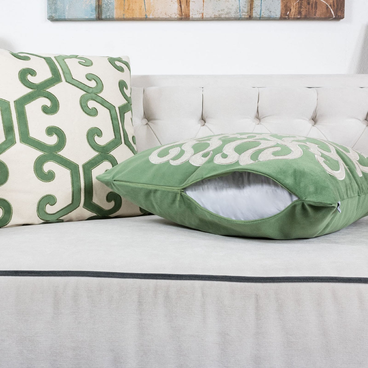 20x20 Green Polyester Pillow Cover for Home Spaces