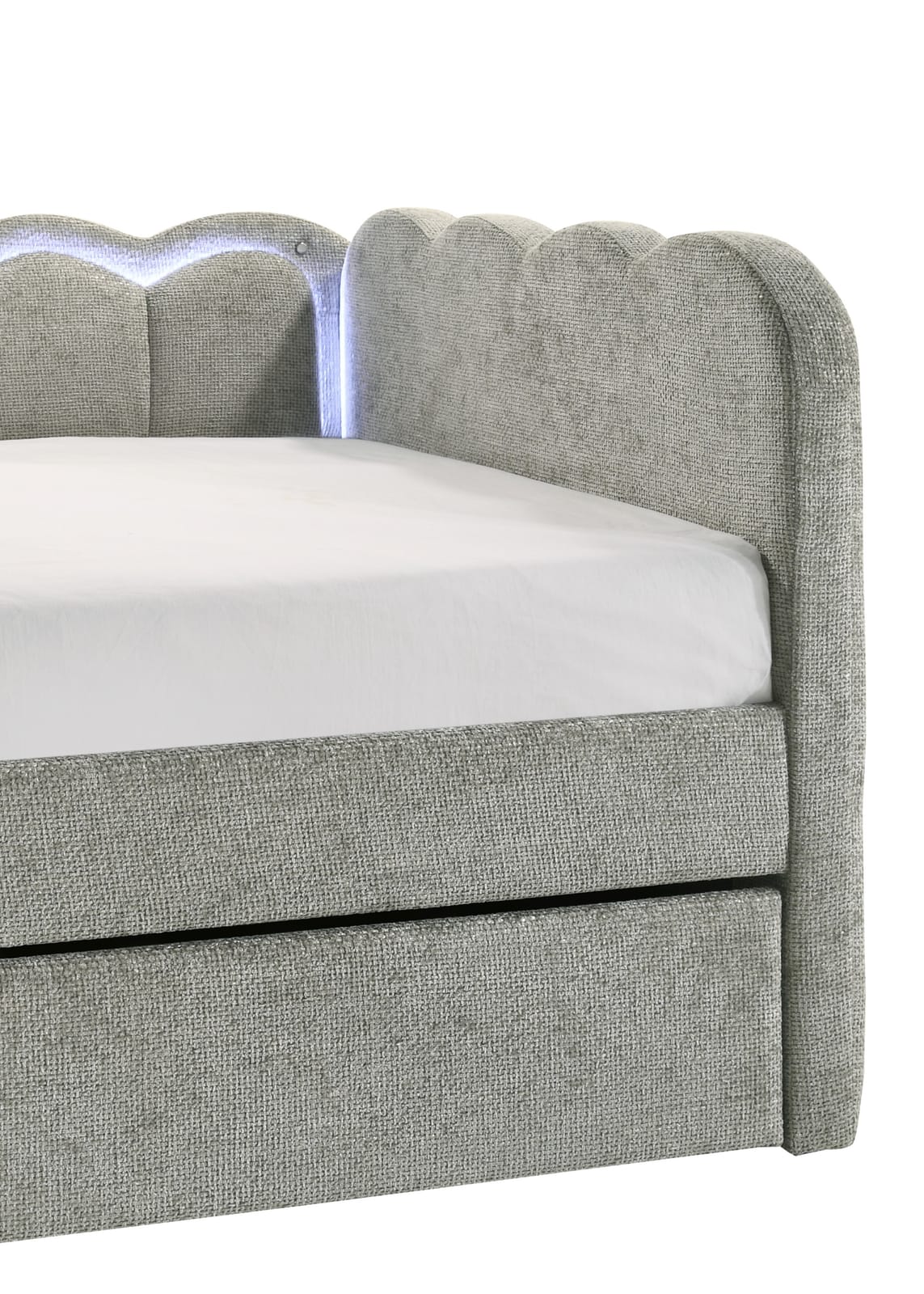 Light Gray Modern Sofa Bed with Trundle - 83.9" x 41.5" for Living Room
