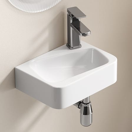 Milk White Wall Mounted Bathroom Sink - 14x10 Vessel Sink
