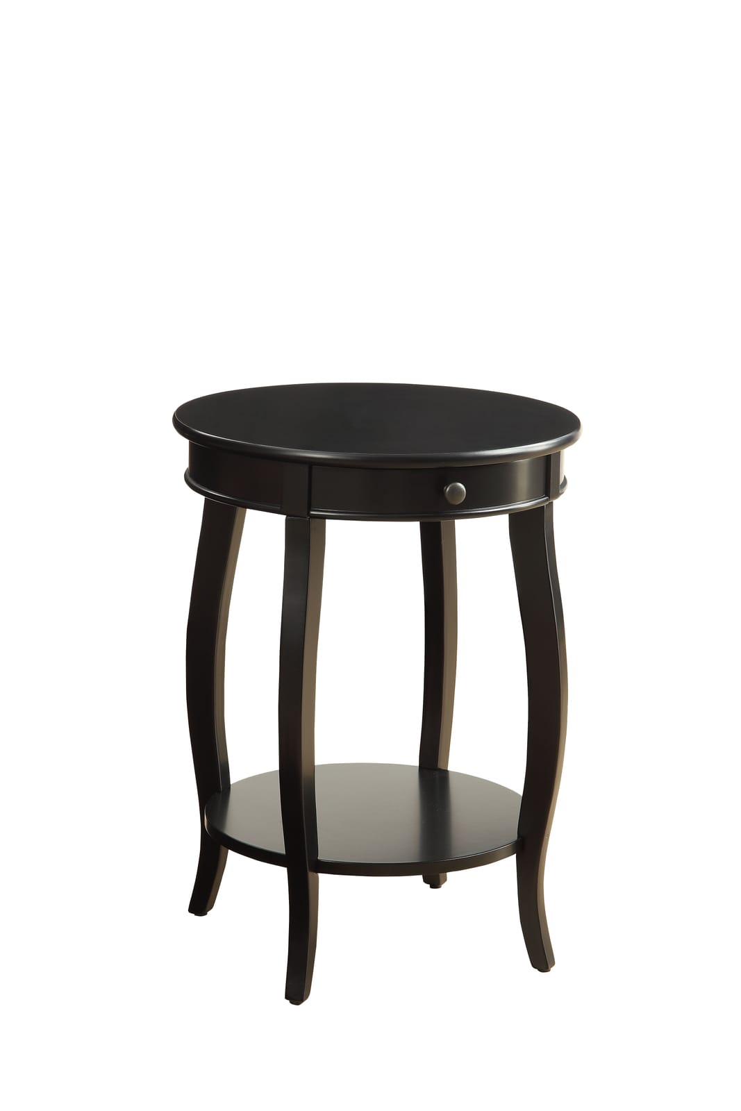 Alysa Black Accent Table - Round Storage Table