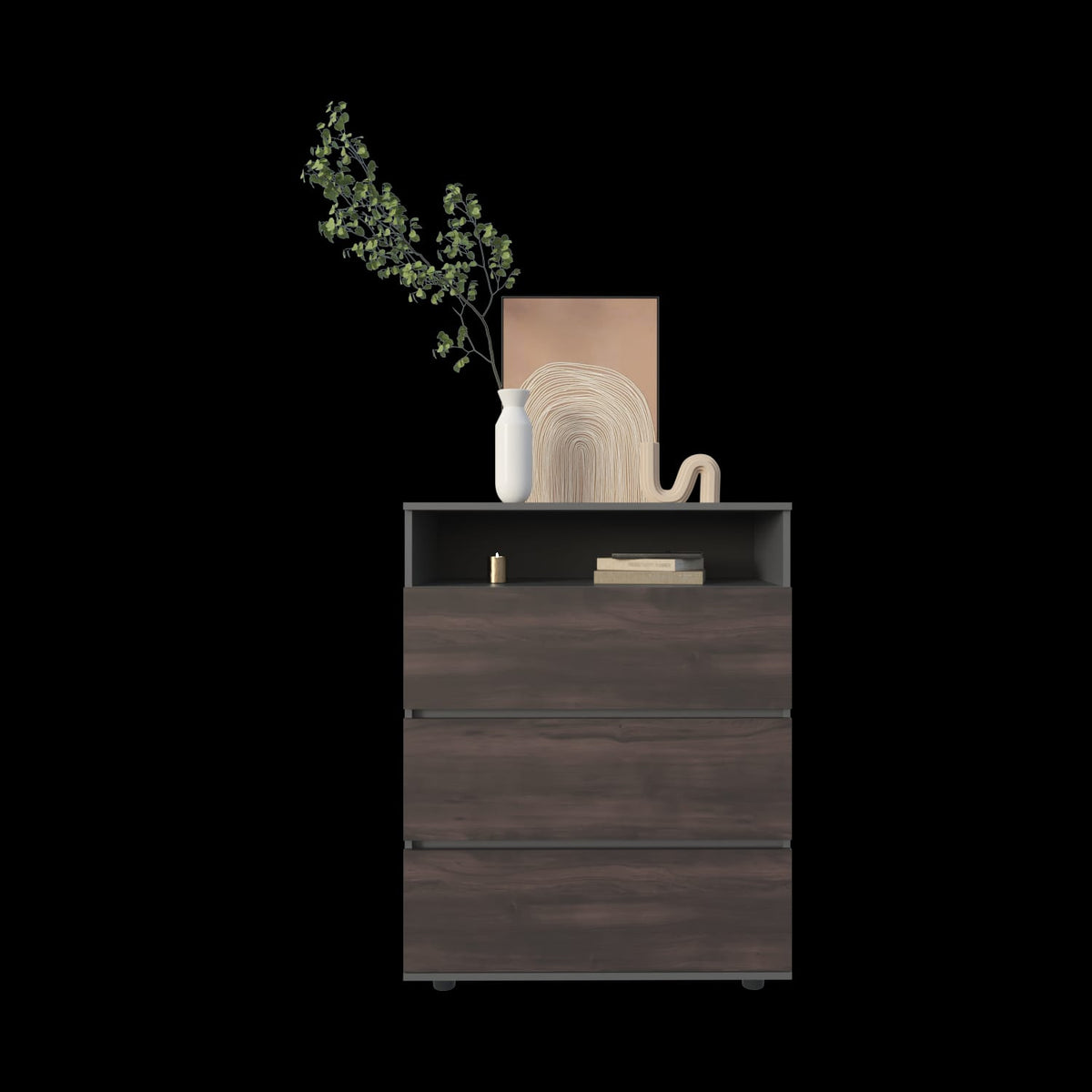 Gray Engineered Wood Dresser - 31.5" Wide for Bedroom