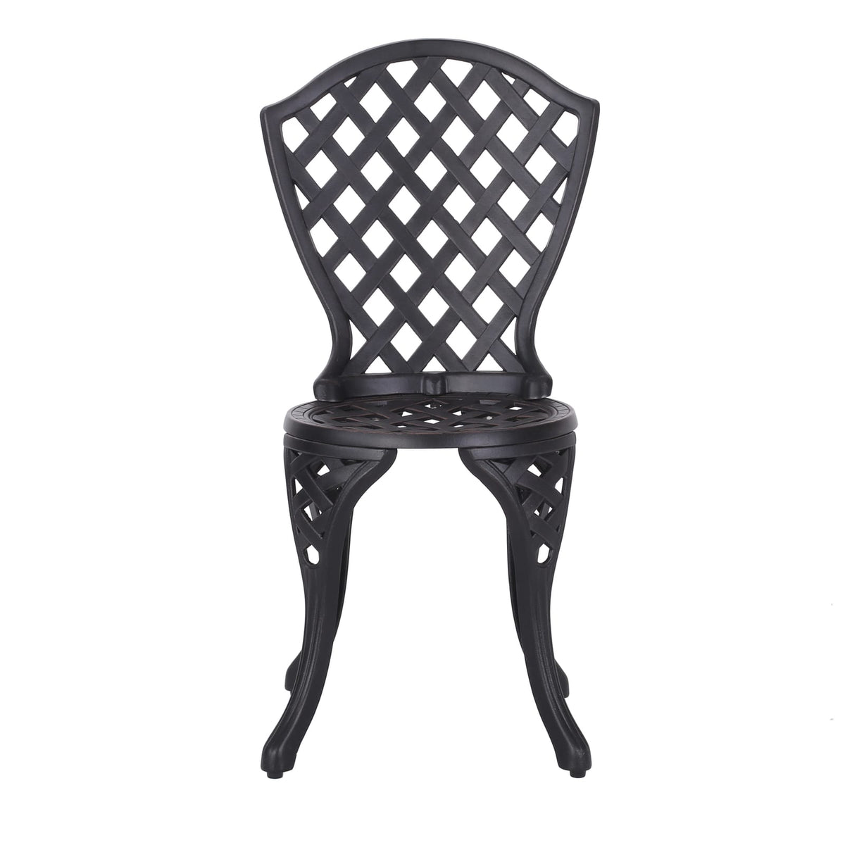 Black Aluminium Bistro Set - 2-Seat Patio Furniture