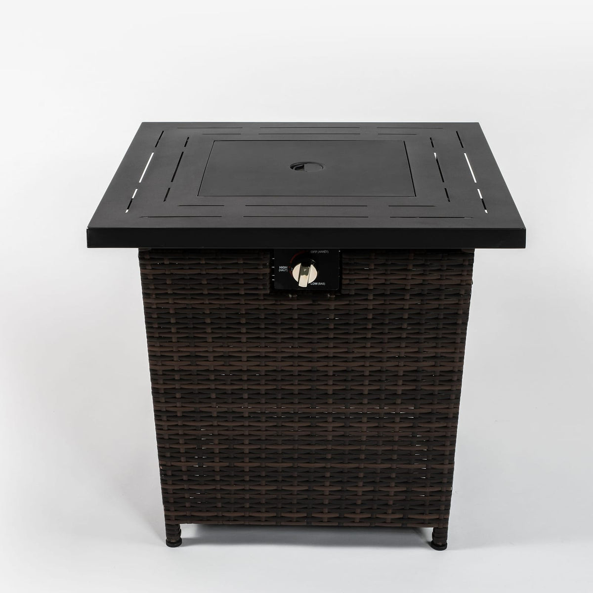28 Inch Rattan Propane Fire Pit Table - Garden Heating