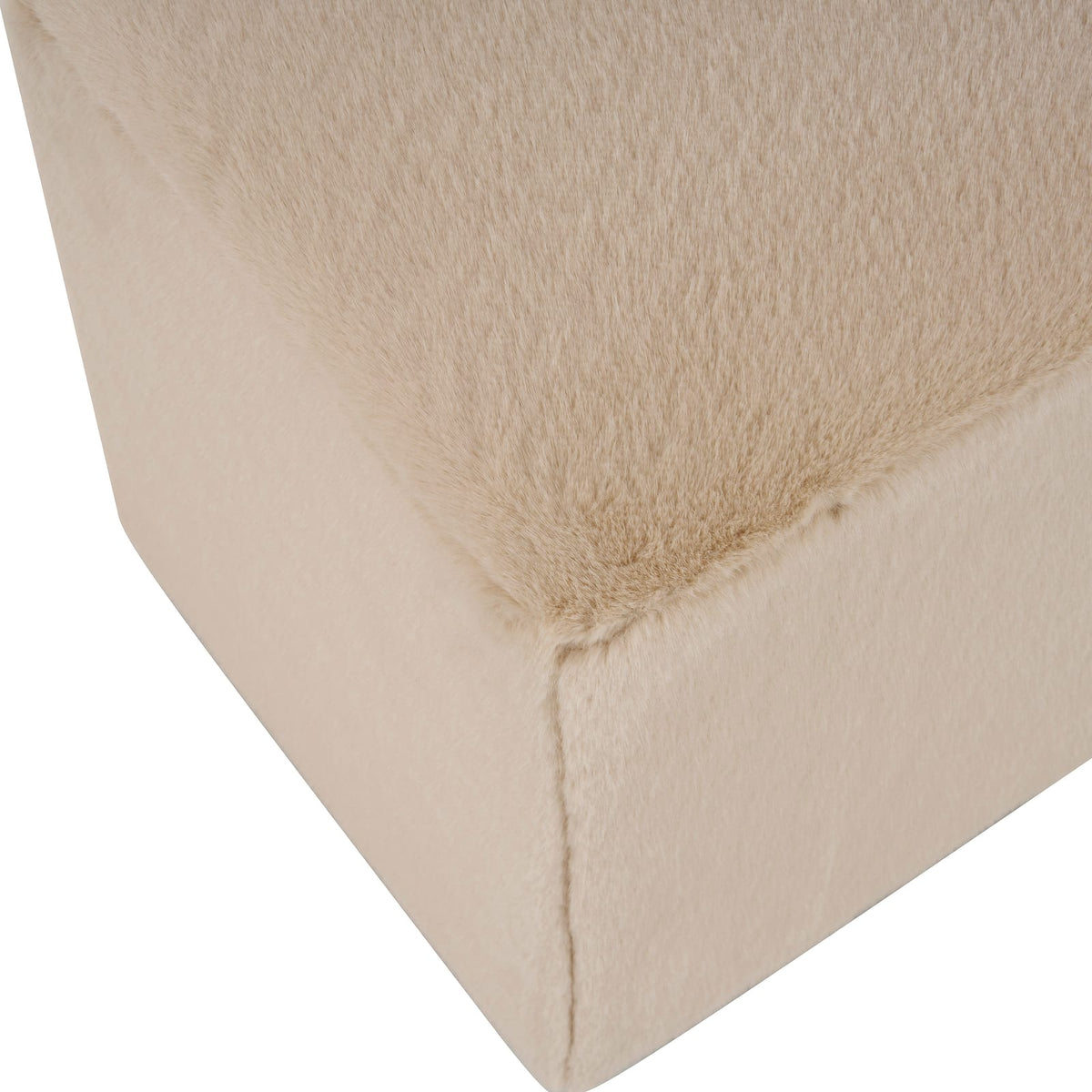 Almond Polyester Ottoman - 55" Rectangle Footstool