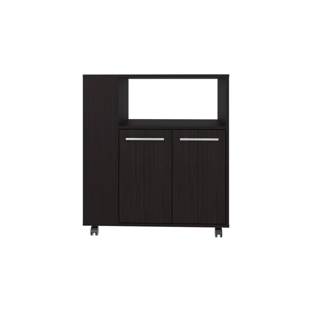 Black Kitchen Cart with Storage Shelves - 15.7" x 29.5"