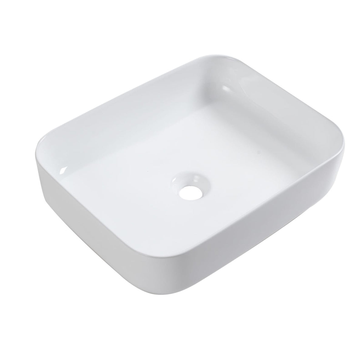 Modern White Ceramic Vessel Sink for Bathroom Countertop Installation