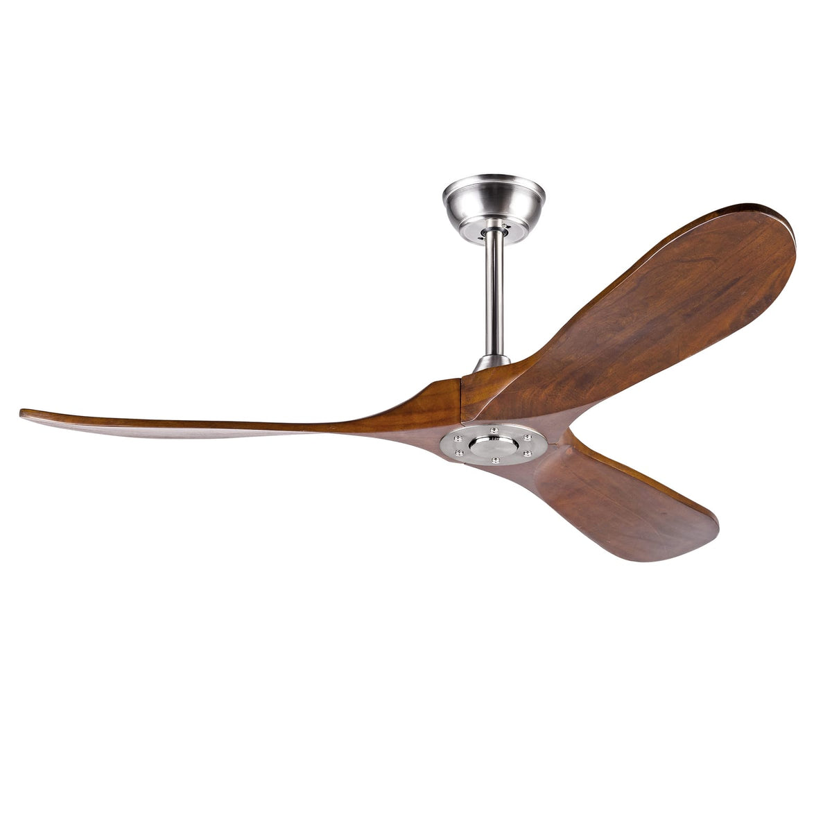 52" Solid Wood Ceiling Fan - Dark Walnut, Outdoor Porch Patio