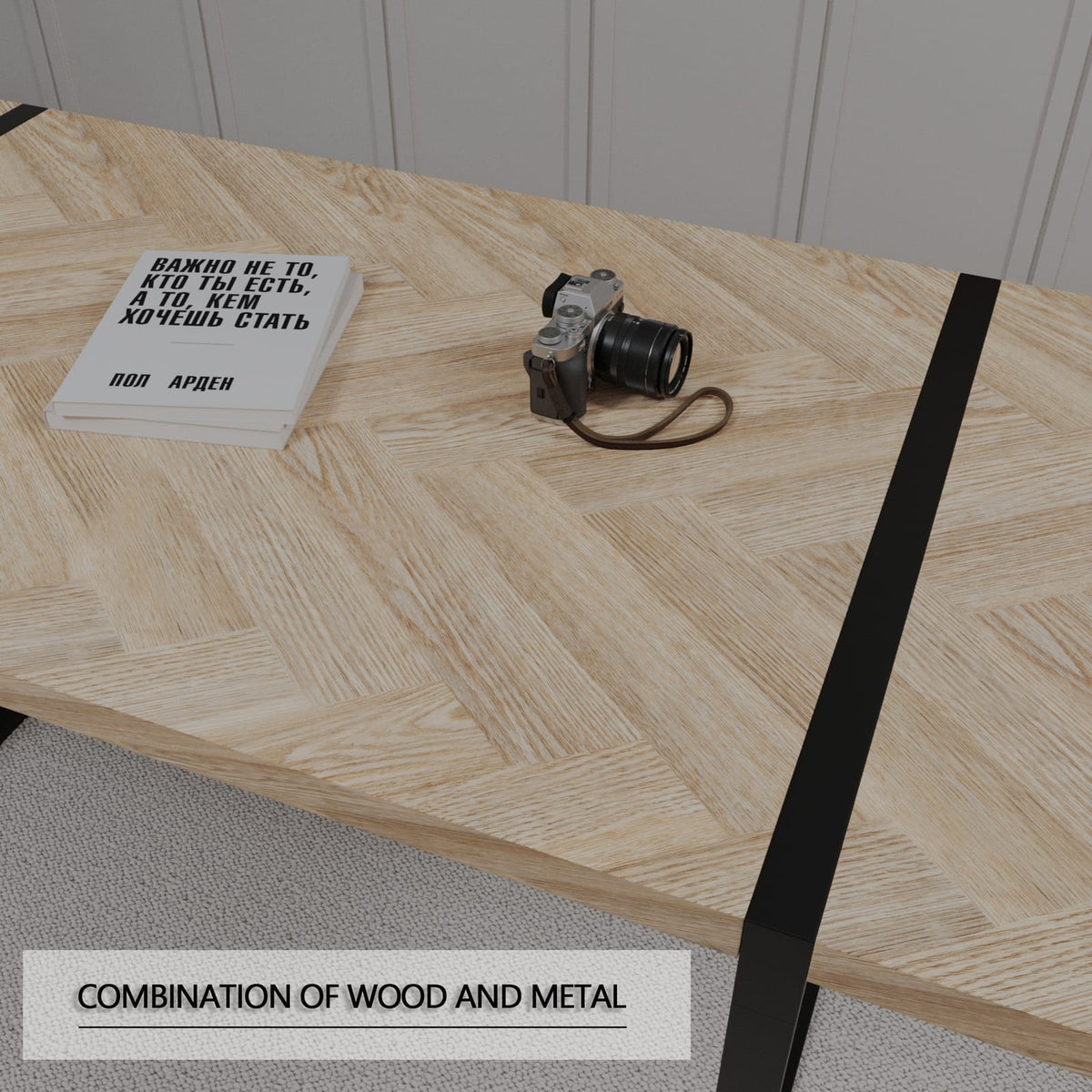 Natural Wood Dining Table - 59" Rectangular Kitchen Table