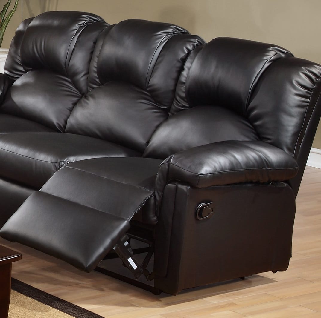 Black Bonded Leather Recliner Chair - 36" Primary Living Space for Living Room