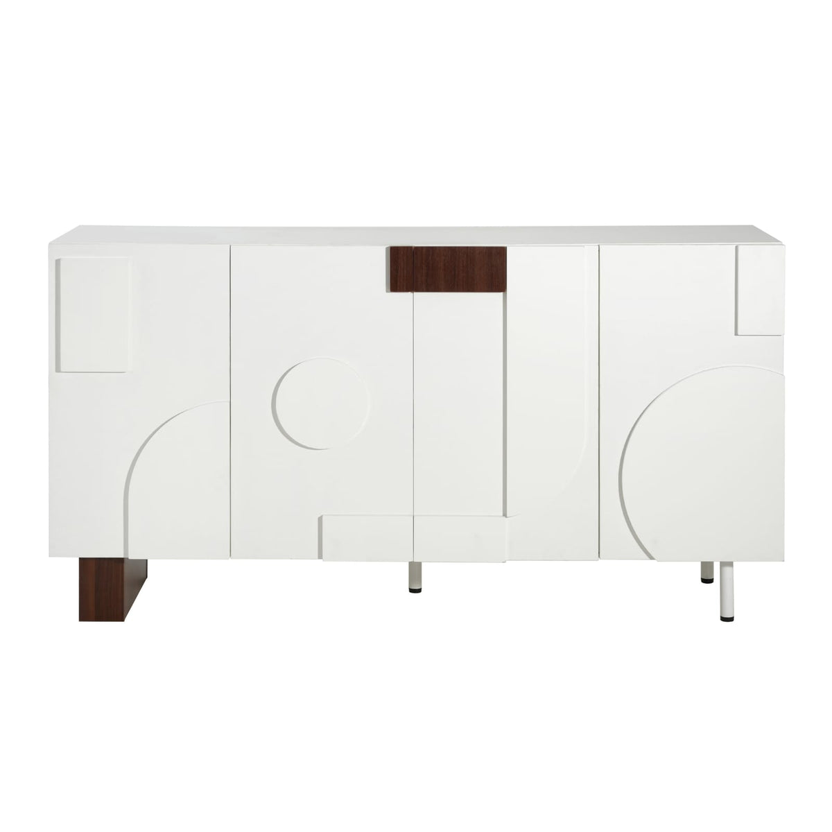 Modern White Sideboard Buffet Cabinet - 62" Storage Unit