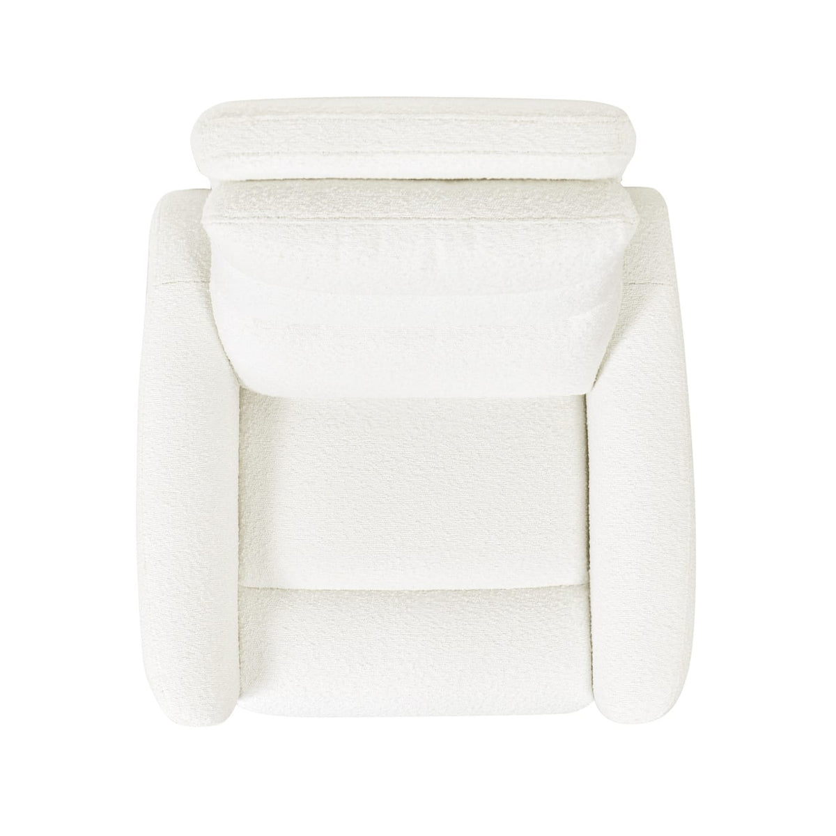 White Boucle Power Recliner - 35.5" High Back