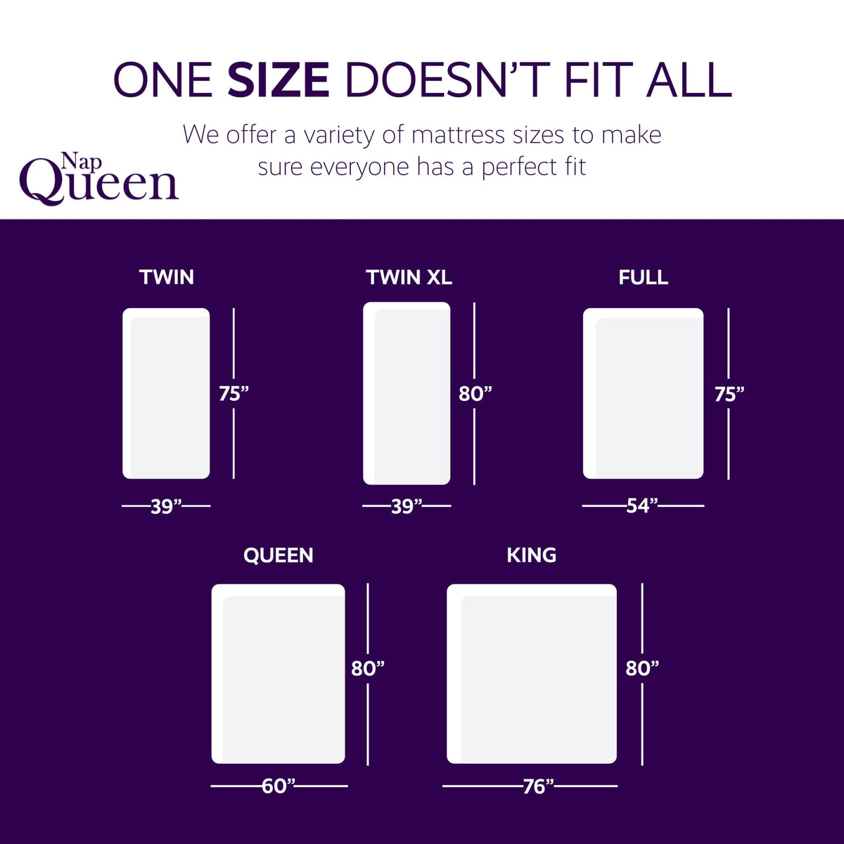 NapQueen 6 Inch Twin XL Memory Foam Mattress - White