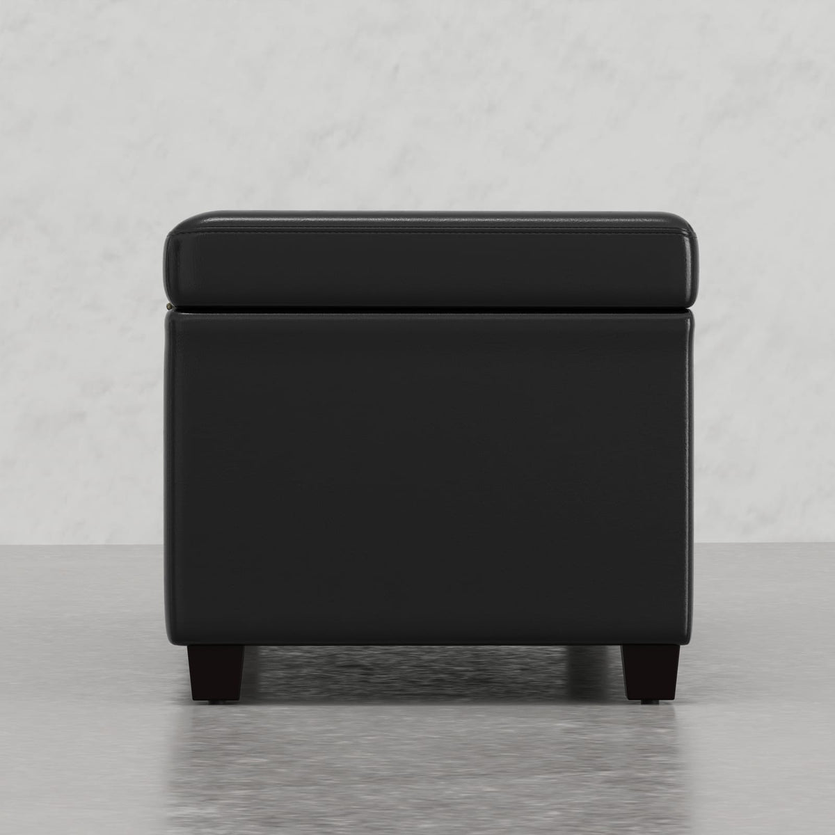 Black Wood Fabric Storage Bench - 18.1 x 53.9 Inches