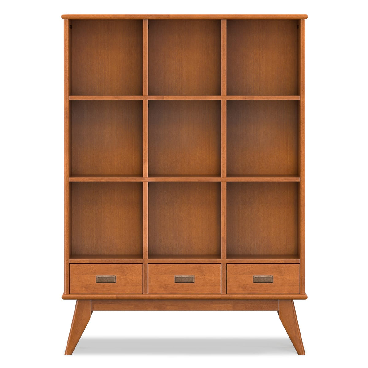 Teak Brown 9 Cube Shelving Unit - 42" Wide