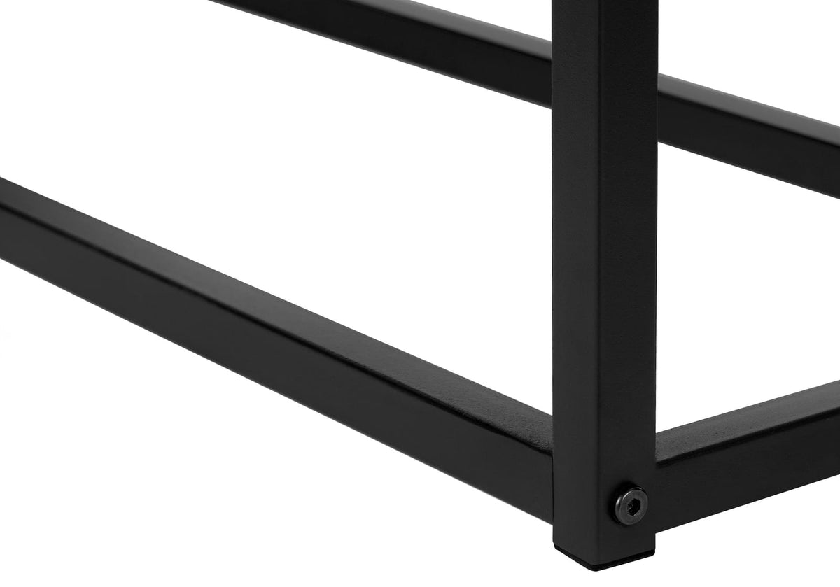 Espresso Metal Accent Table - Bedroom Console Table for Living Room