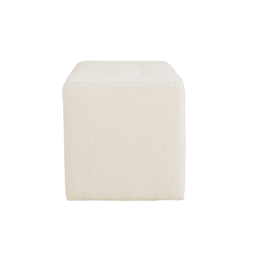 Cream Polyester Storage Bench - 50.5" x 18.5"