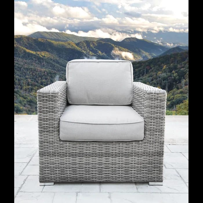 Gray Wicker Patio Furniture Set 3 Piece Outdoor Seating