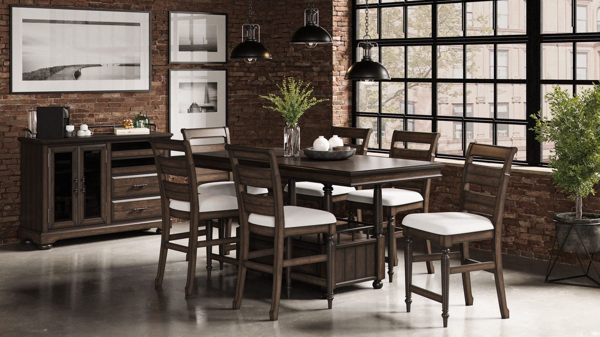 Coffee Counter Height Dining Table with Storage for Dining Room