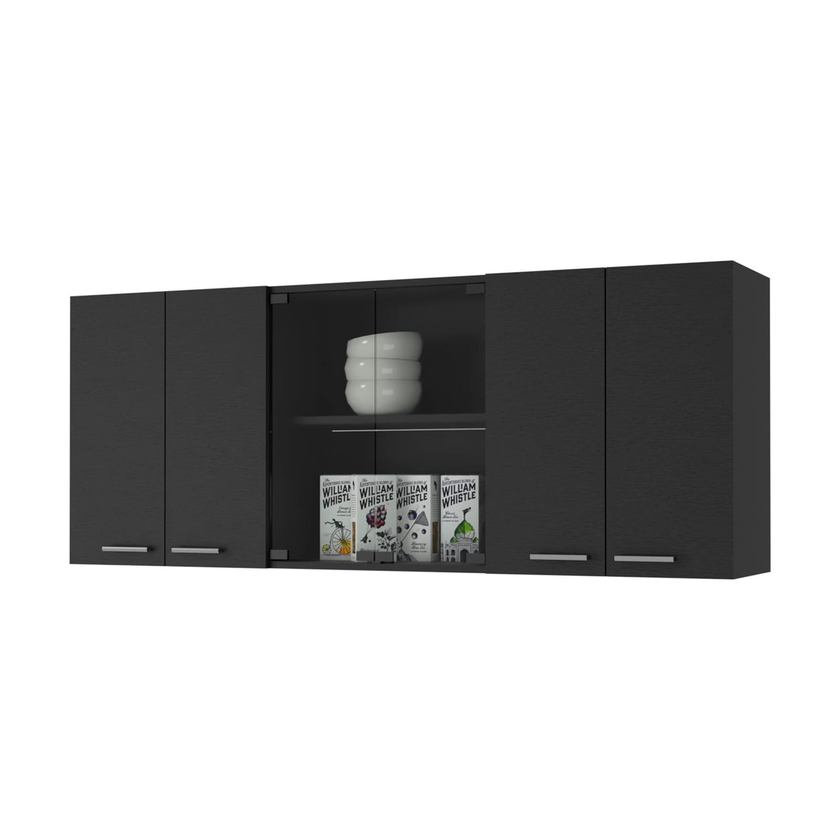 59-Inch Wenge Wall Cabinet - Server, Buffet Storage