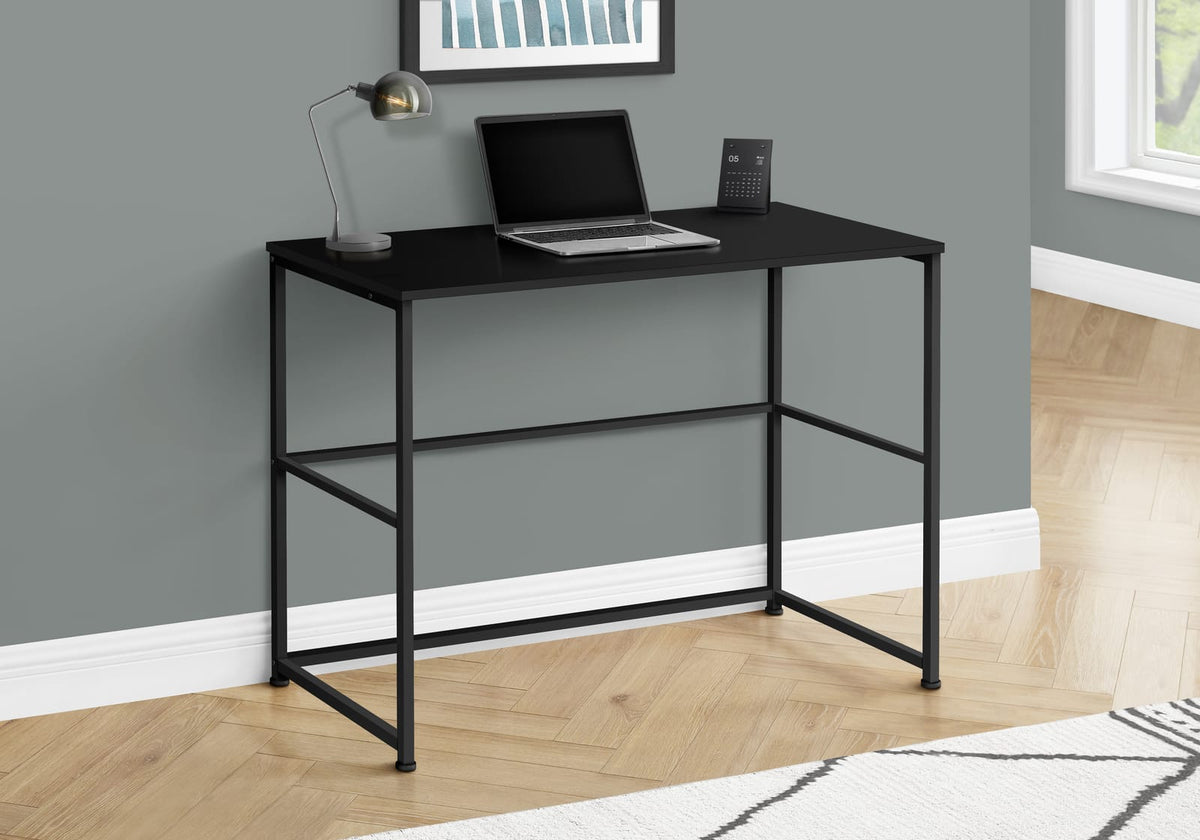Computer Desk, Black Laminate - Home Office Storage Desk