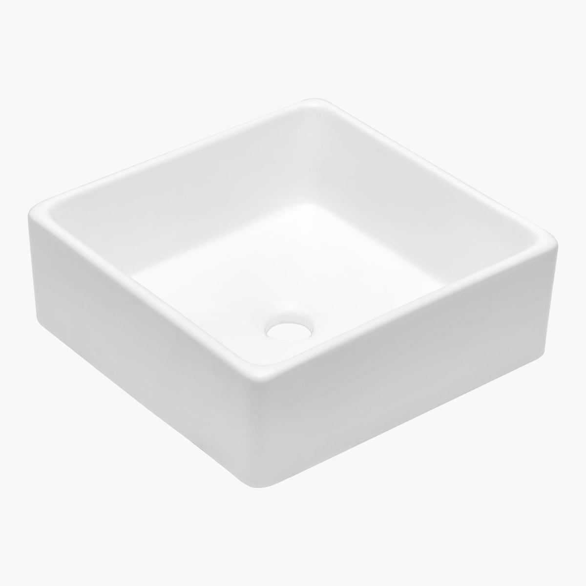 Modern White Ceramic Square Vessel Sink for Bathroom Renovation