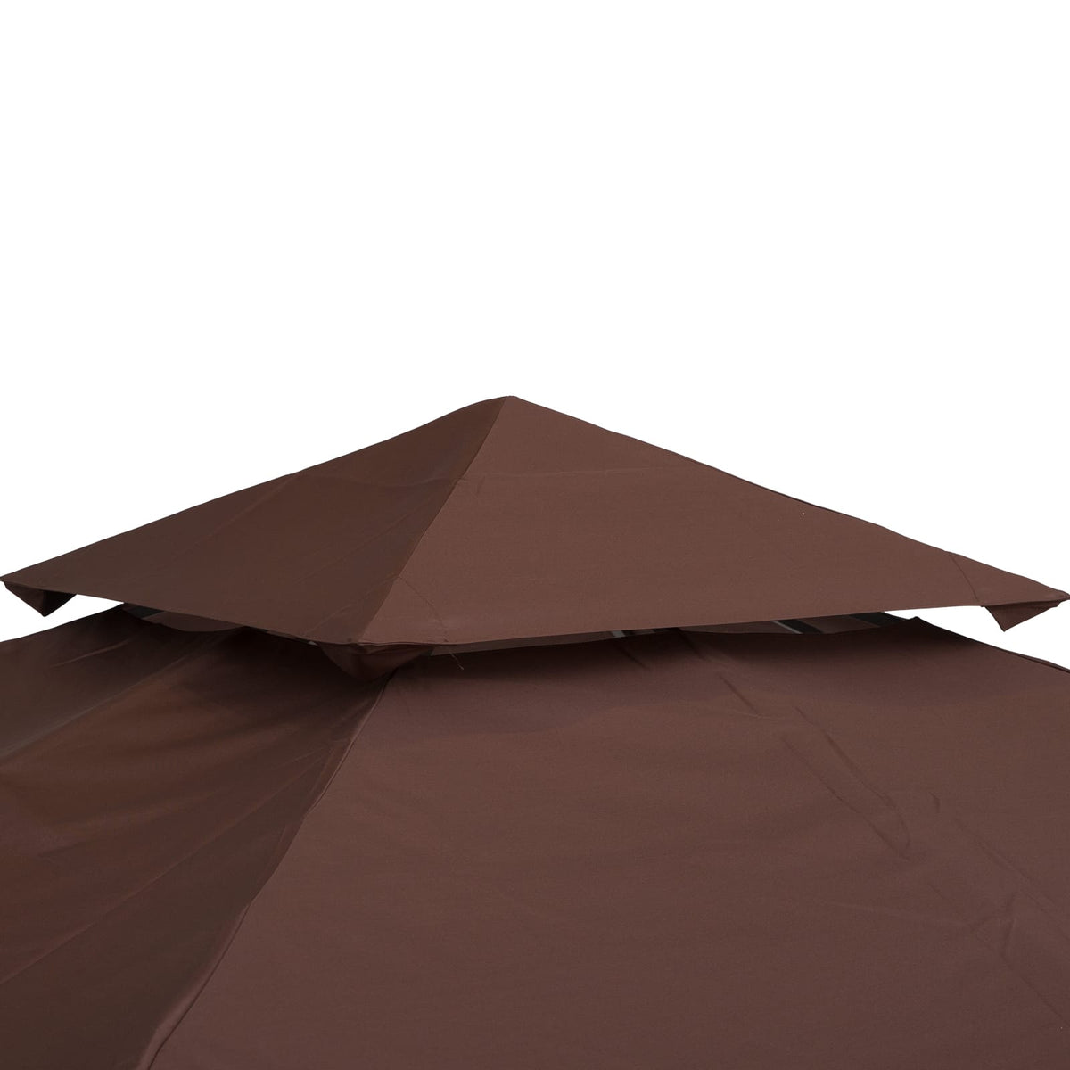 Outsunny 9.8' Gazebo Replacement Canopy - Brown Polyester, Durable UV Cover