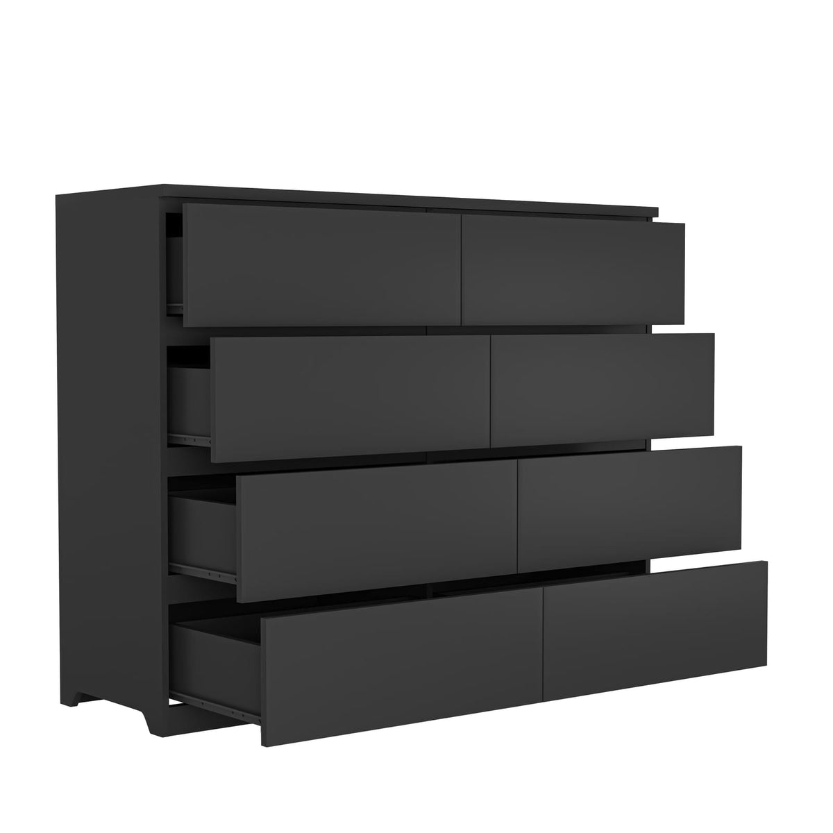 Black 8 Drawer Dresser - Bedroom Storage Chest
