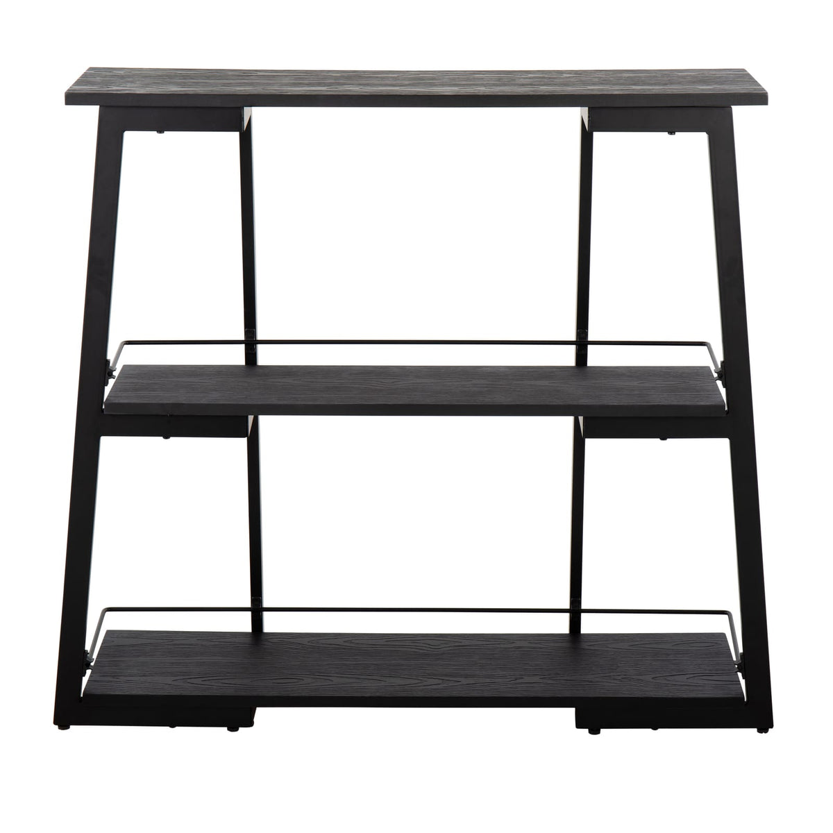 Converge Bookcase - Black Bamboo & Steel Display Shelf
