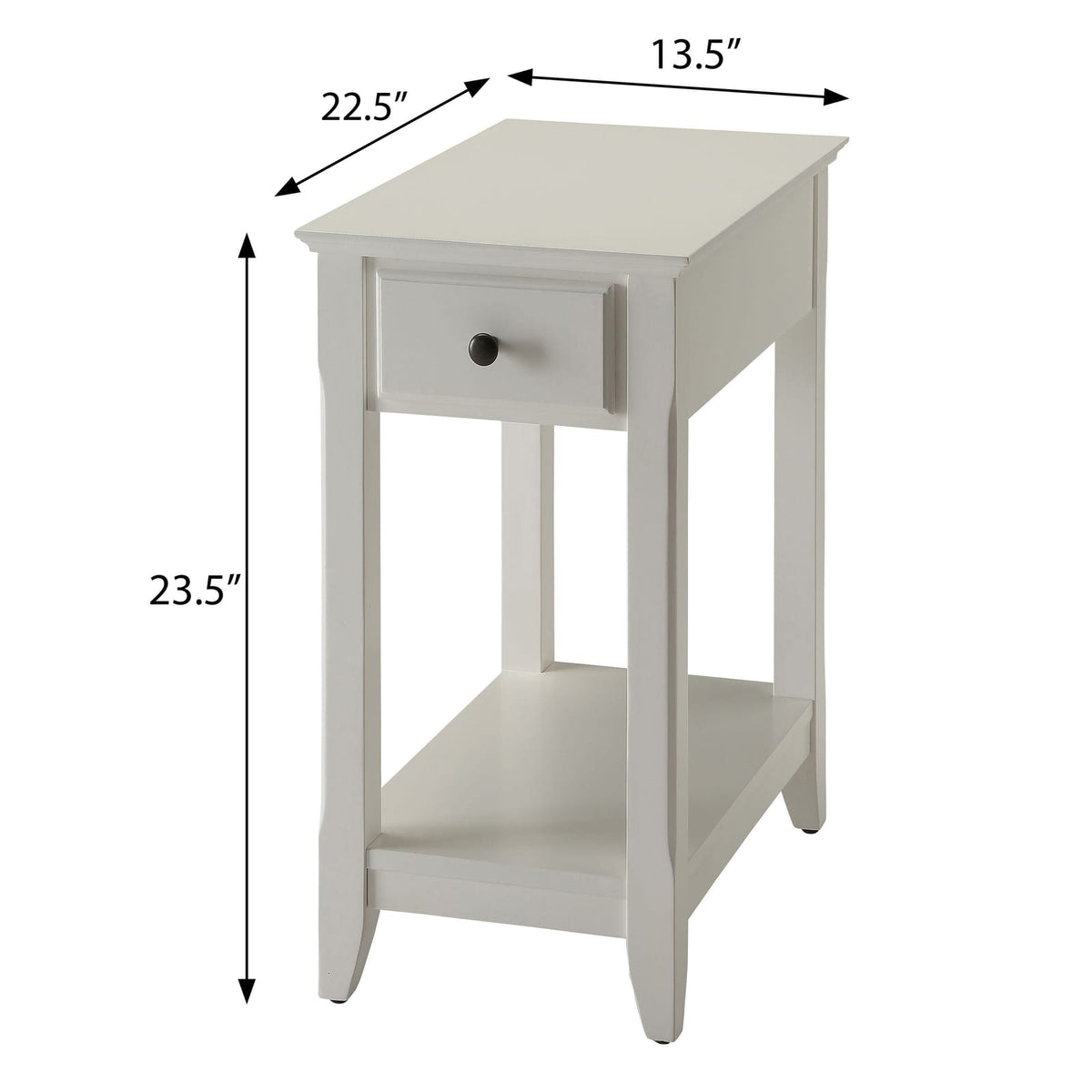 White Accent Table with Bottom Shelf - Storage & Style