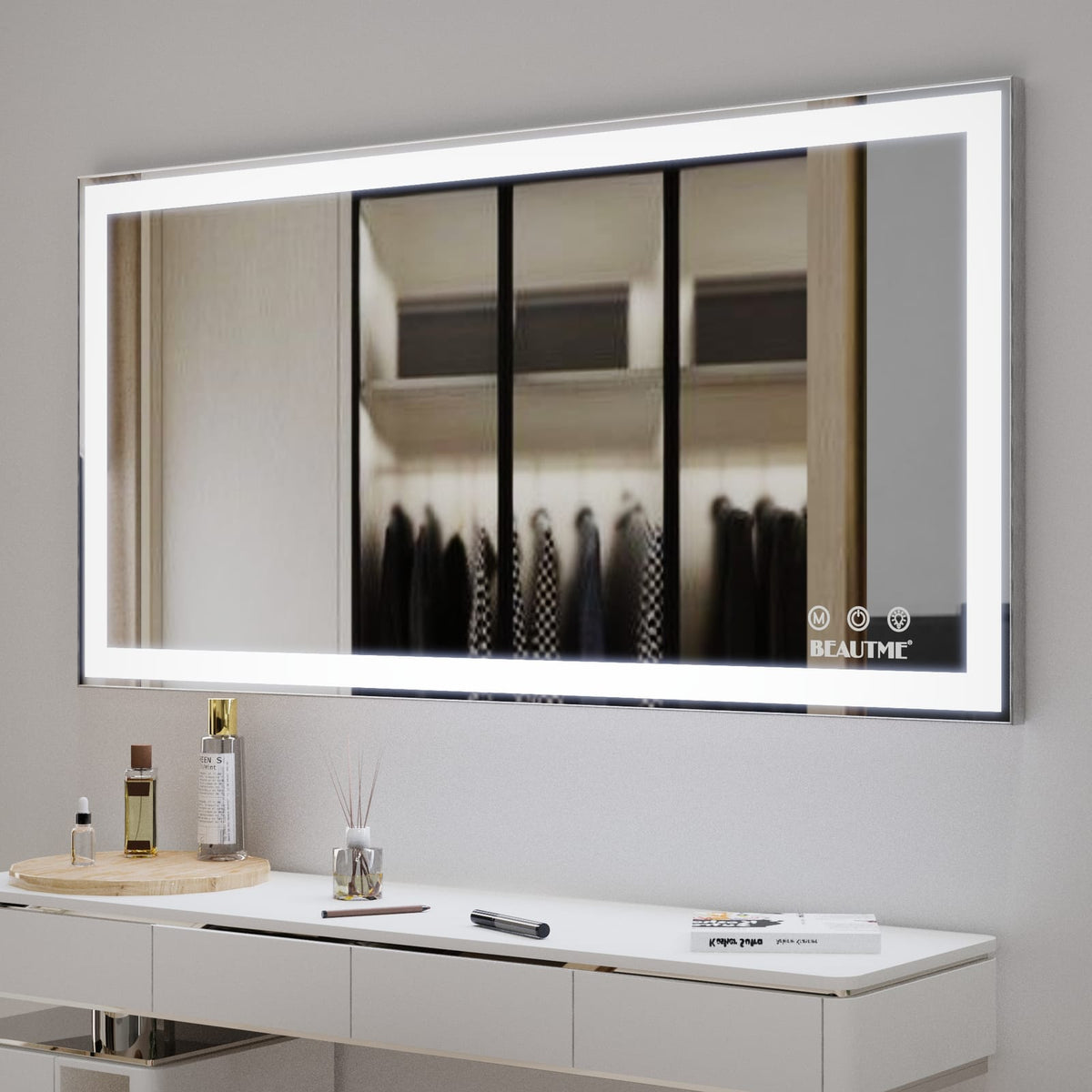 48 x 24 Inch LED Bathroom Mirror with Anti-Fog & Touch Lights
