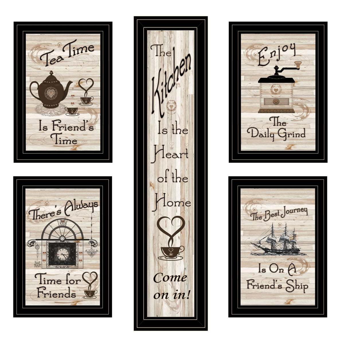 Black 5-Piece Wall Art Vignette Set