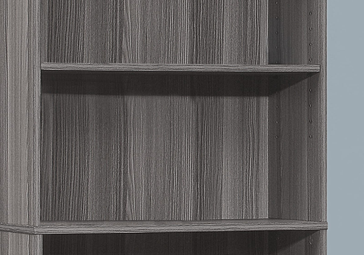 Grey Bookshelf Unit - 72" Tall Display Shelves
