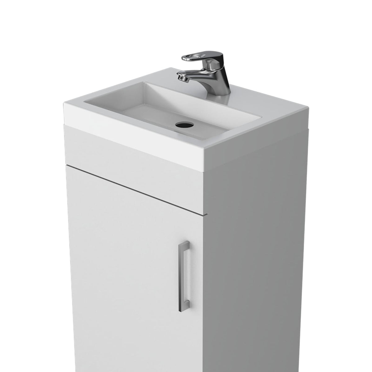 White Bathroom Storage Cabinet with 1 Door