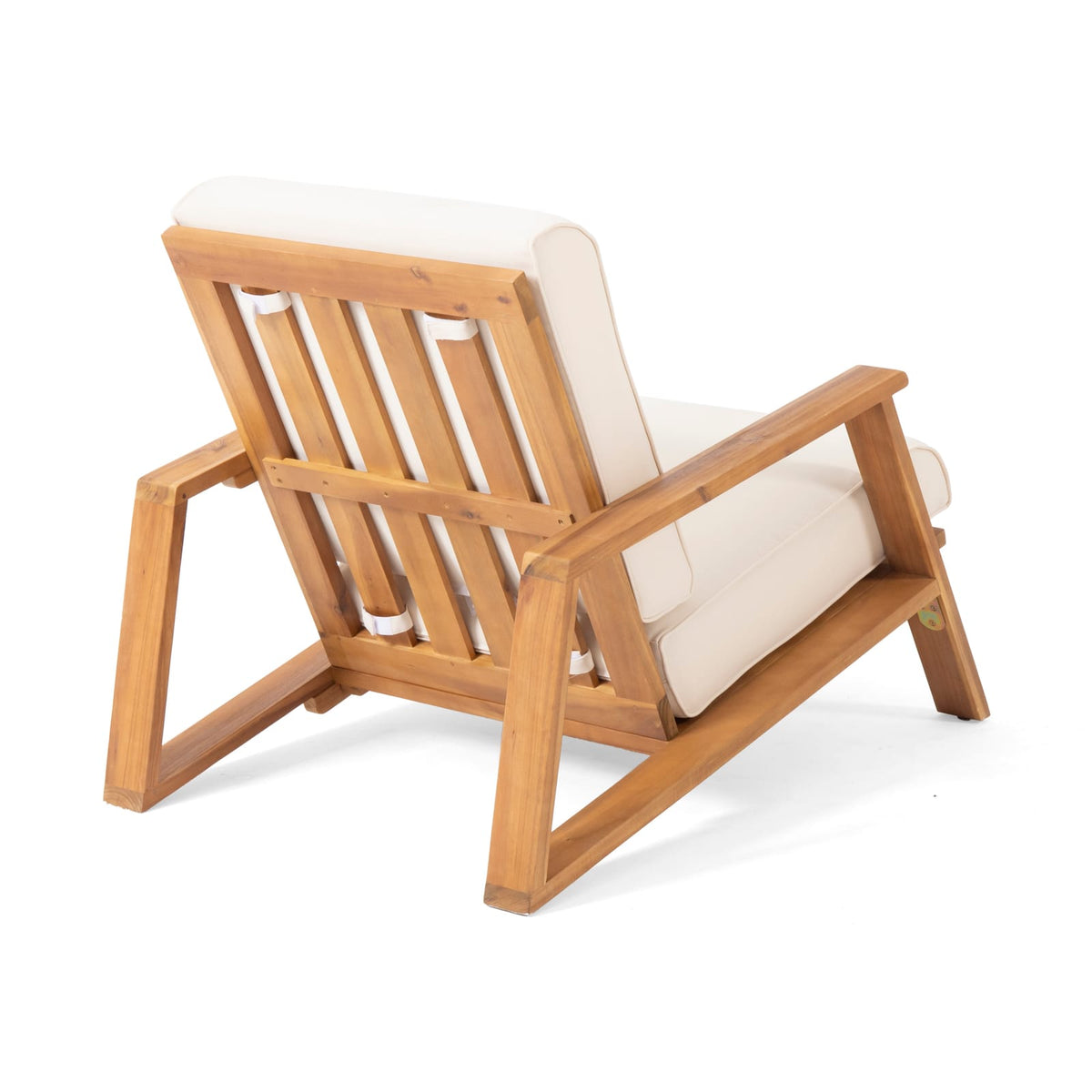 Paloma Club Chair - Beige Acacia Wood Patio Seating