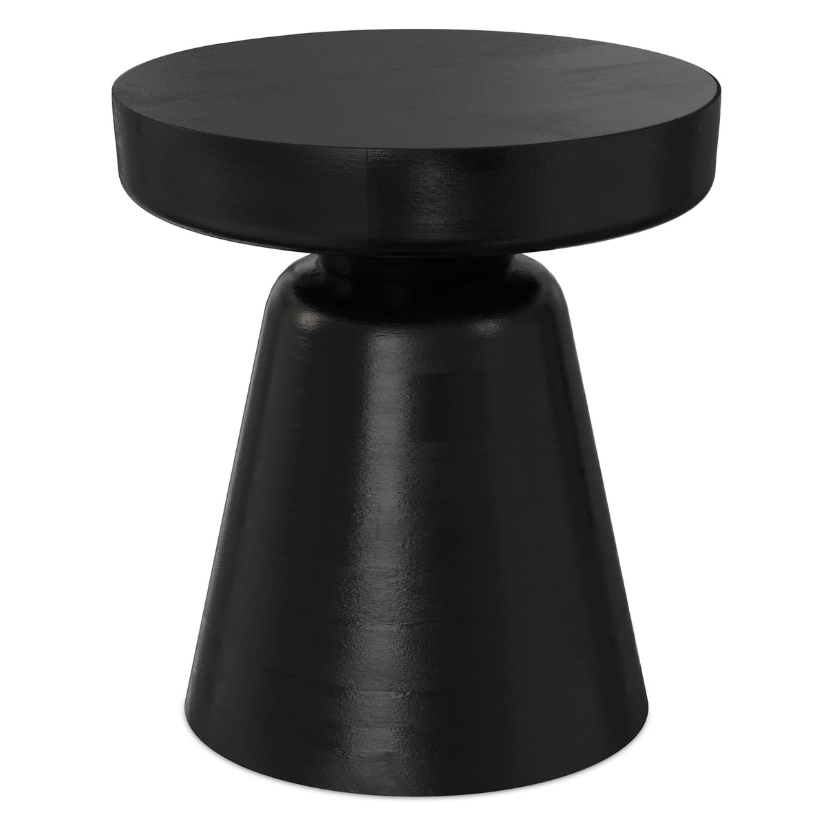 Black Solid Wood Accent Table for Bedroom Nightstand for Living Room