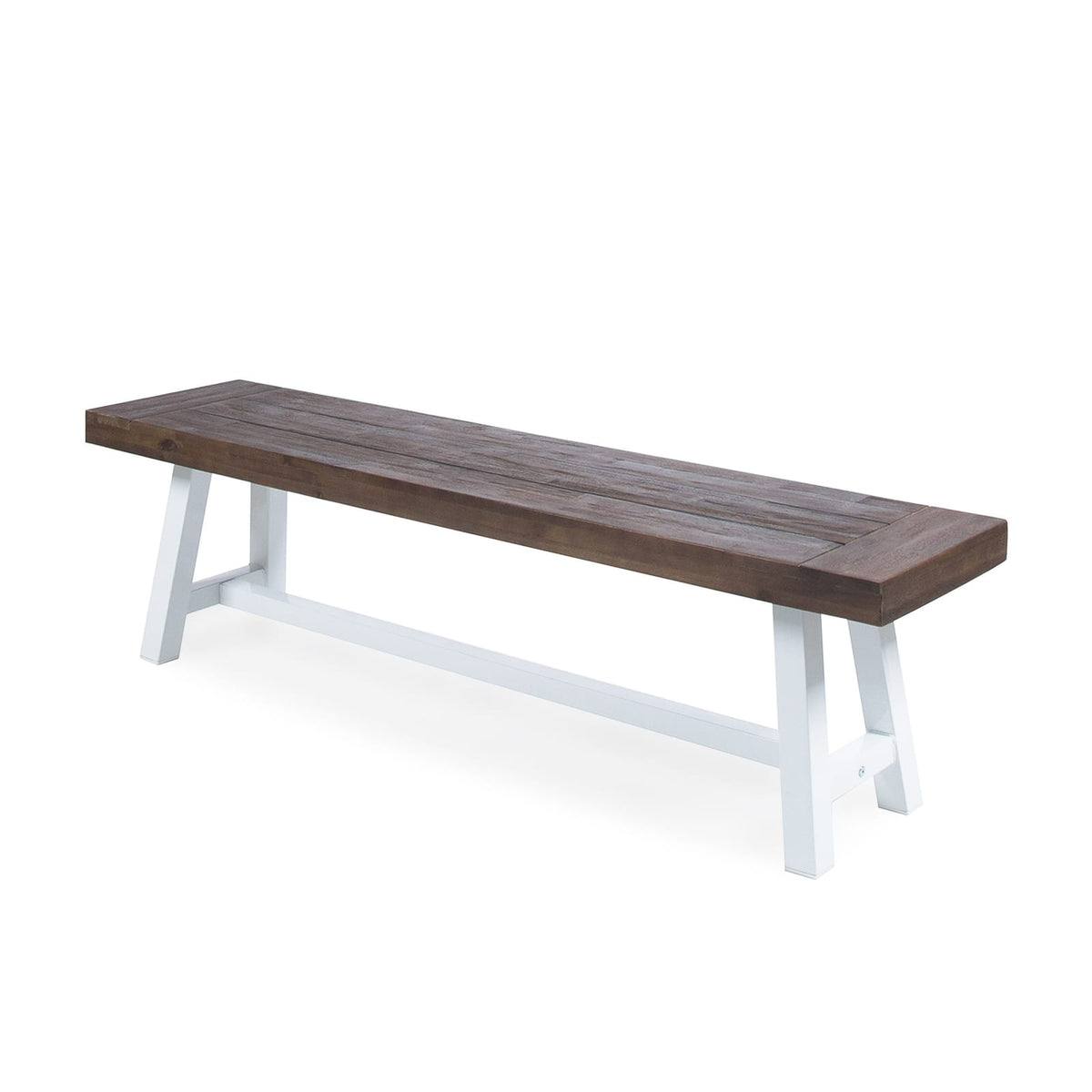 Acacia Wood Dining Bench - Brown White for Bedroom