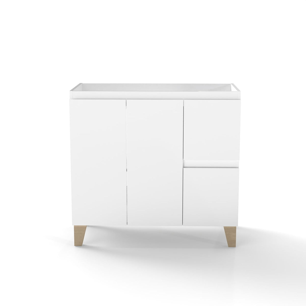 36 Inch White Bathroom Vanity Cabinet - 2 Doors & Drawers