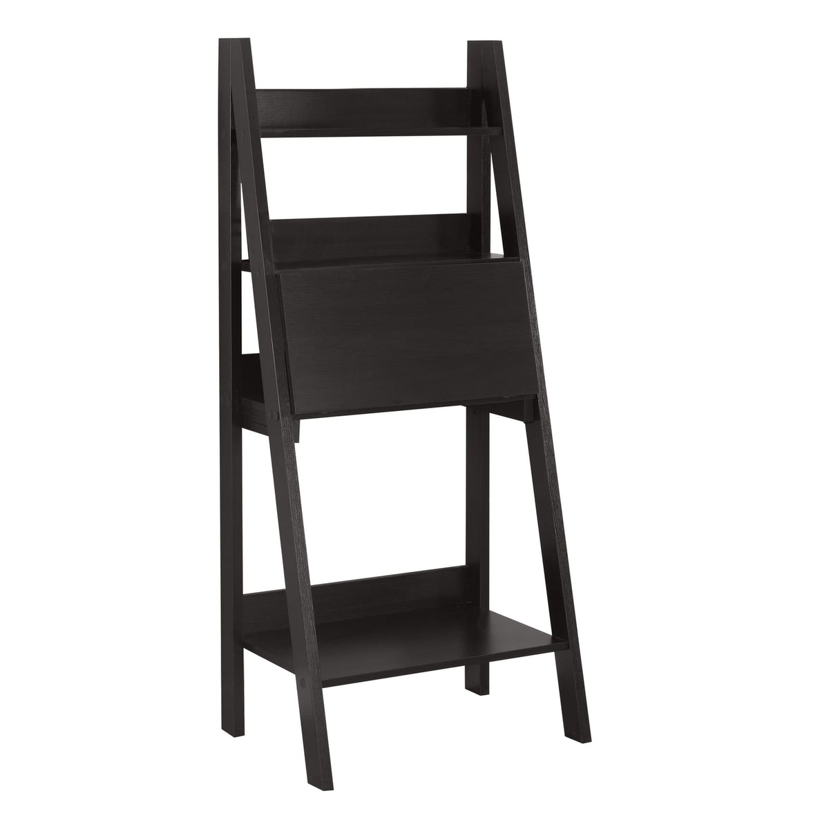 Espresso Computer Desk - 61"h Home Office Desk with Storage Shelves